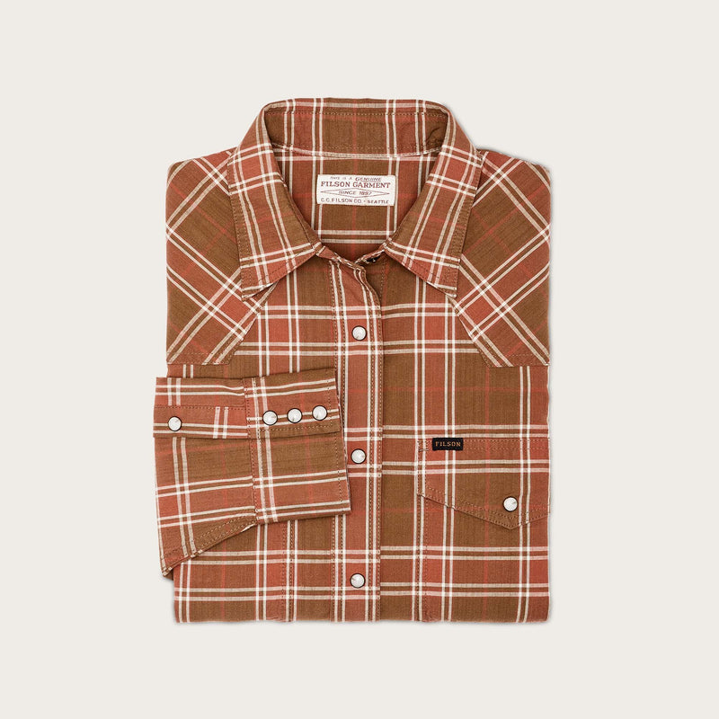 Women's flannel western shirt von Filson | Clay dust (Brown)