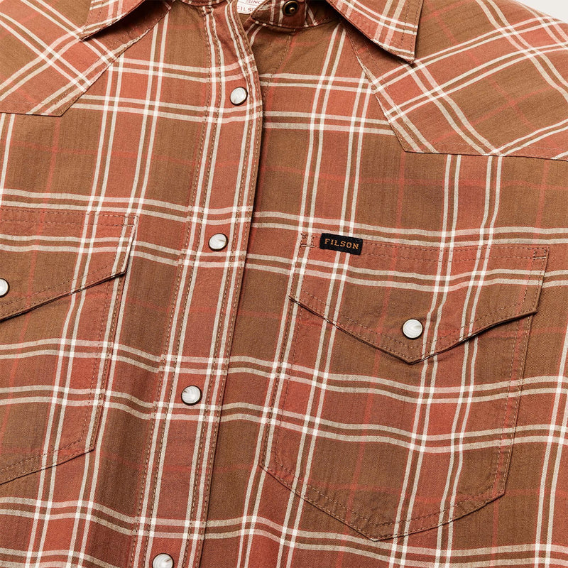 Women's flannel western shirt von Filson | Clay dust (Brown)
