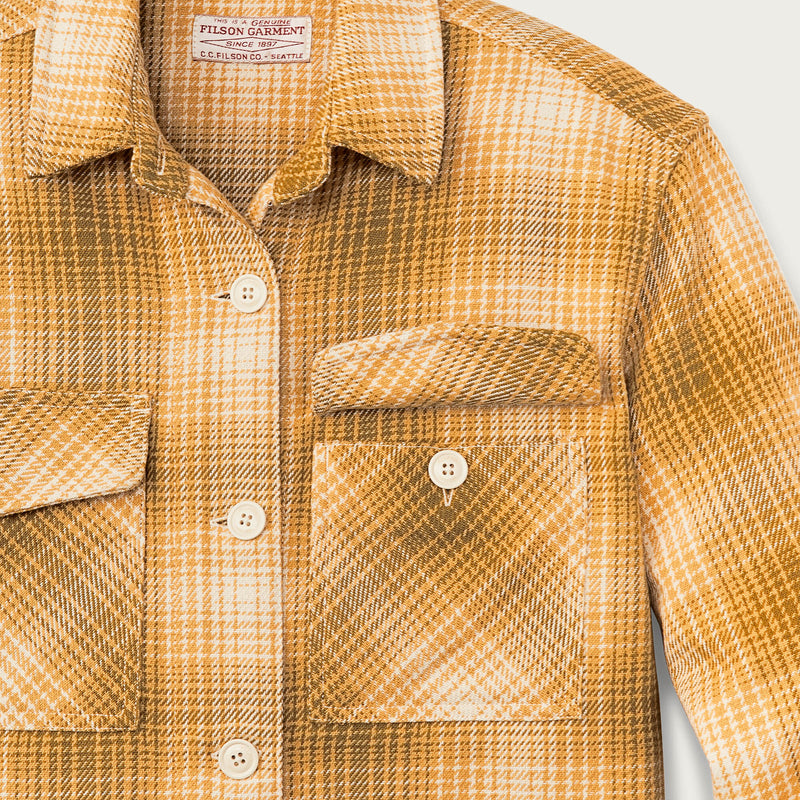 Women’s deer island jac-shirt di Filson | Ochre / cream plaid (Yellow)