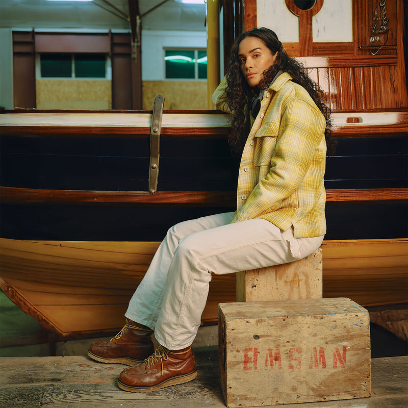 Women’s deer island jac-shirt di Filson | Ochre / cream plaid (Yellow)