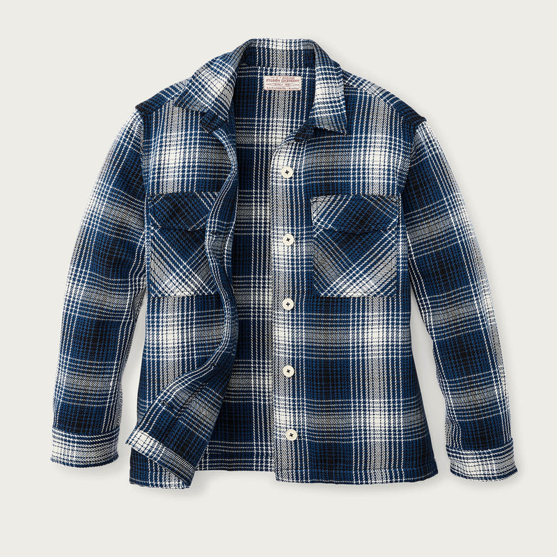 Women’s deer island jac-shirt di Filson | Cobalt/natural shadow plaid (Blue)