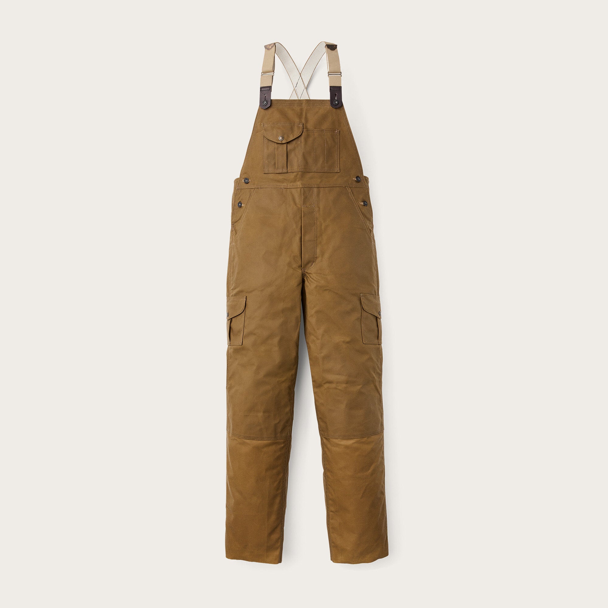 Oil finish double tin bibs by Filson | Dark tan (Beige)