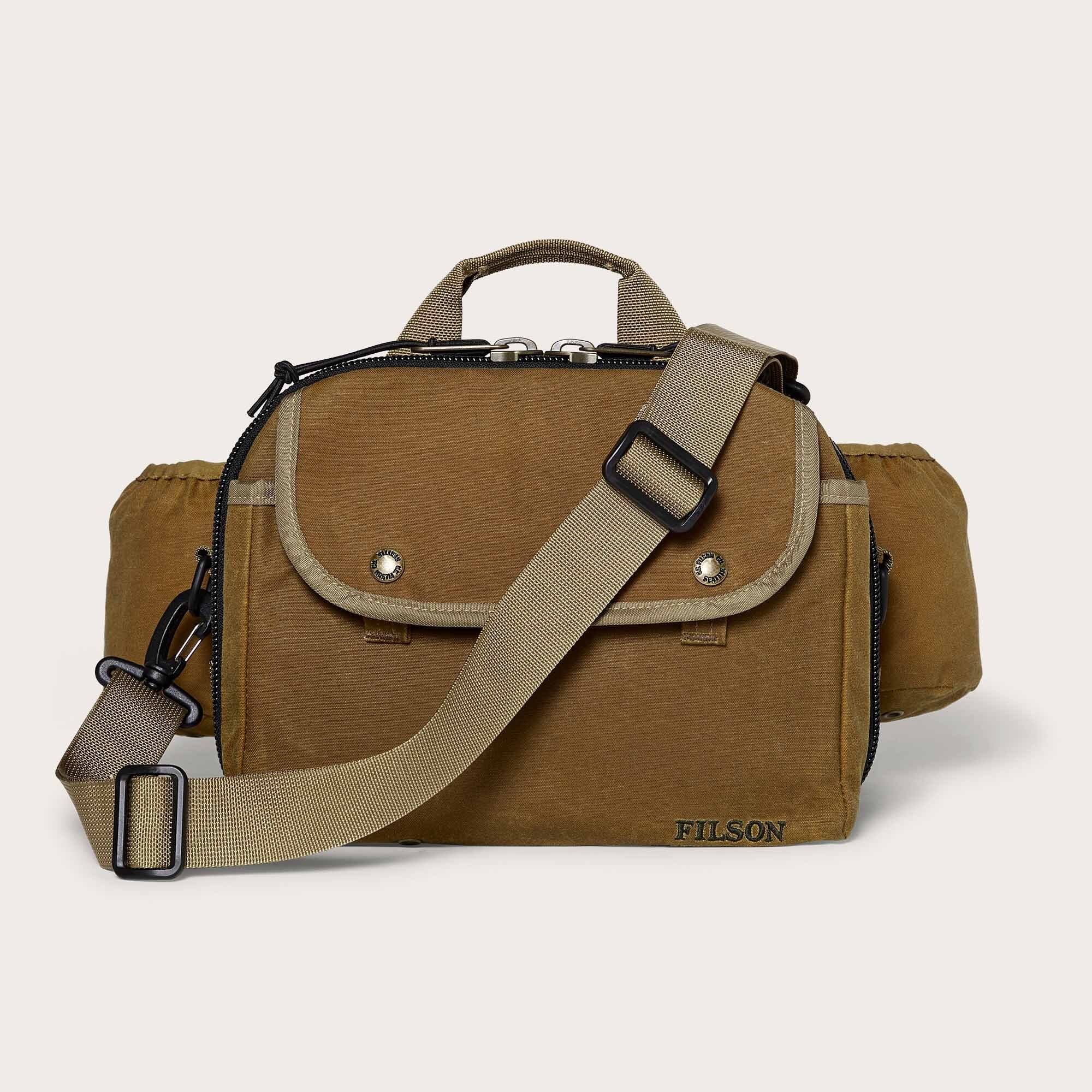 Tin cloth fishing pack by Filson