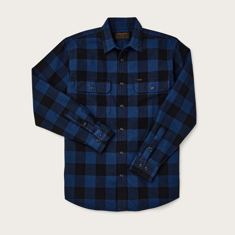 Field flannel shirt di Filson | Cobalt black buffalo check (Blue)