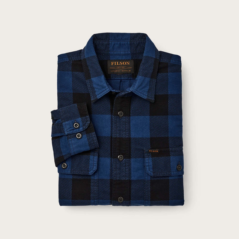 Field flannel shirt di Filson | Cobalt black buffalo check (Blue)