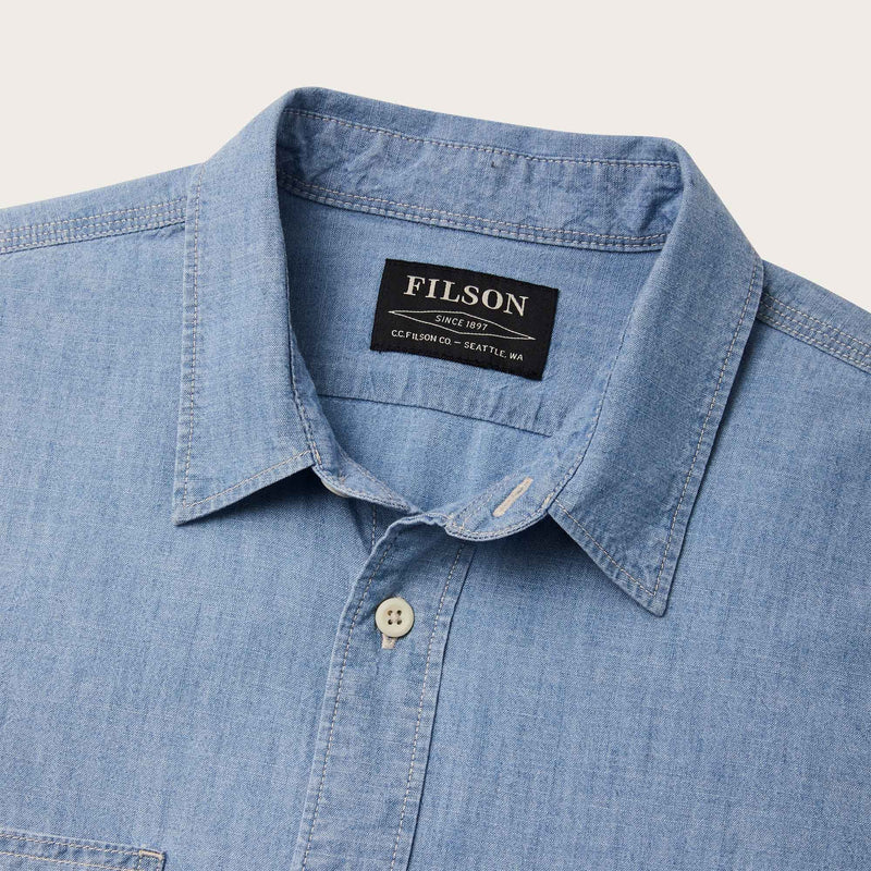 Chambray cpo shirt par Filson | Light indigo chambray (Blue)