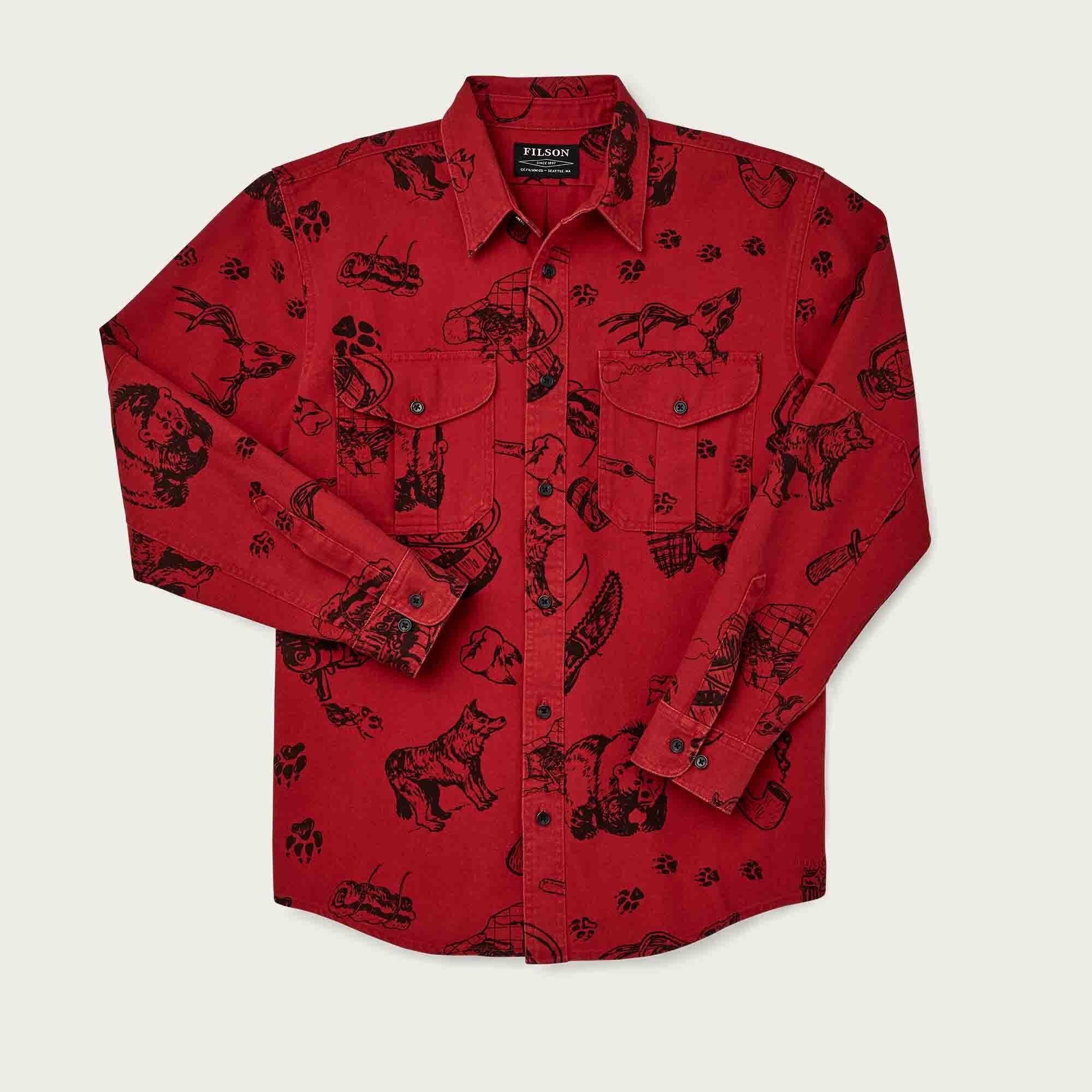 Filson Vintage Flannel Work Shirt Natural/Charcoal at CareOfCarl.com
