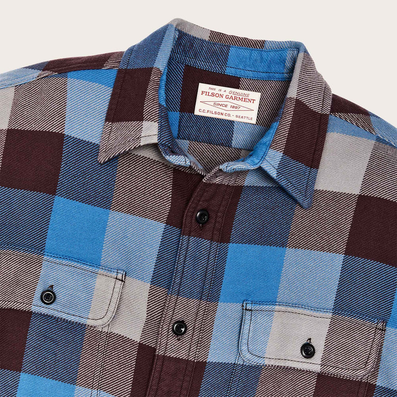 Vintage flannel work shirt von Filson | Blue / maroon / gray check (Blue)
