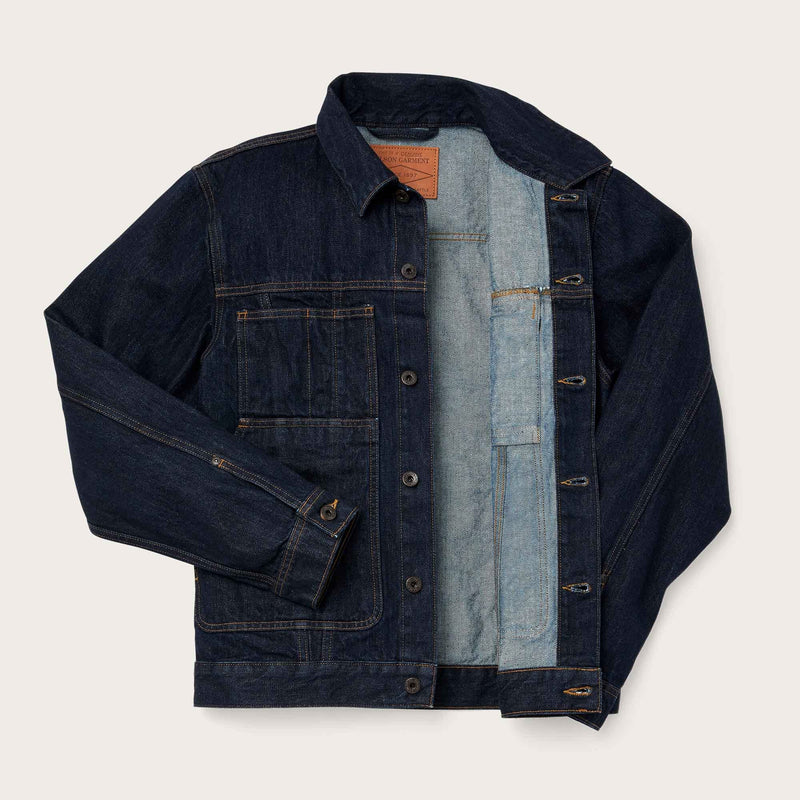 Unlined denim short cruiser jacket by Filson | Rinse indigo (Blue)