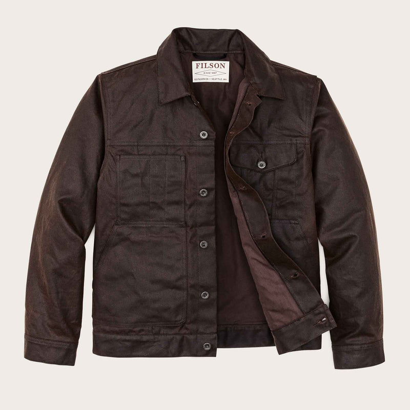 Veste cruiser en tin cloth doublée courte par Filson | Dark brown (Brown)