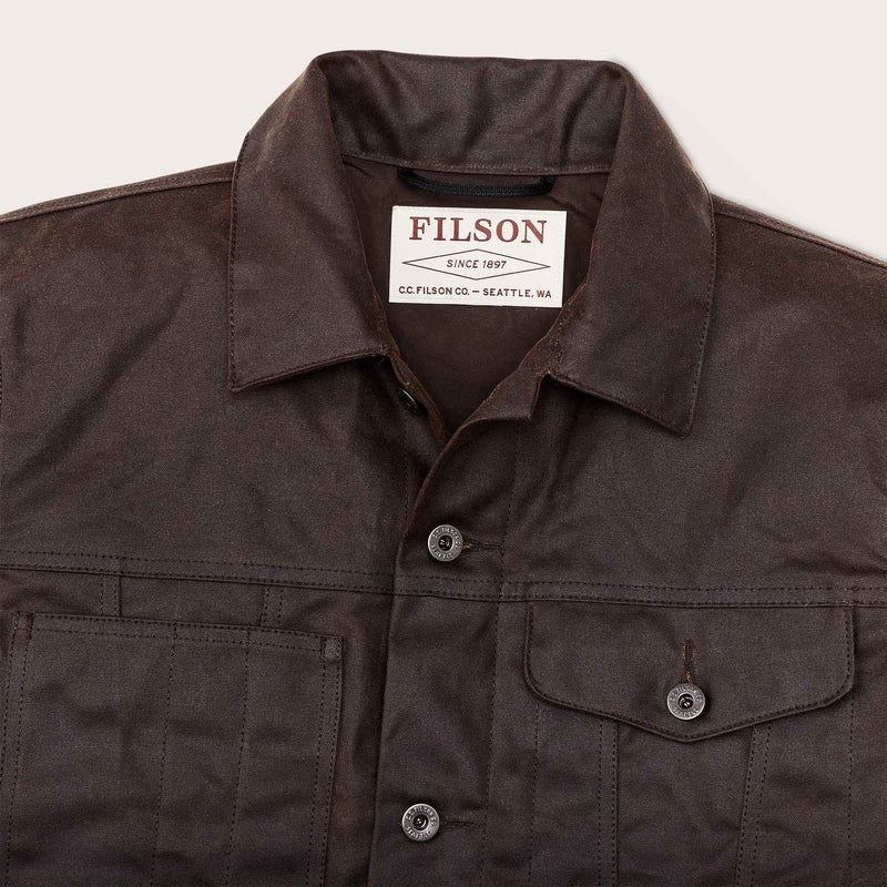 Veste cruiser en tin cloth doublée courte par Filson | Dark brown (Brown)