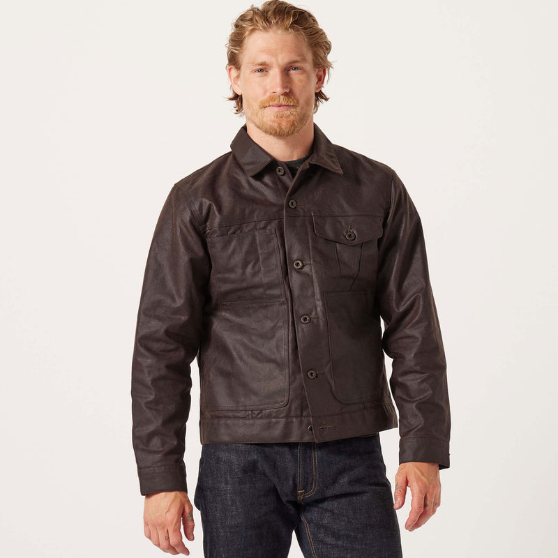 Veste cruiser en tin cloth doublée courte par Filson | Dark brown (Brown)