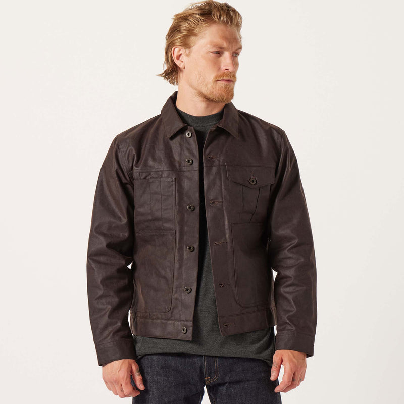 Veste cruiser en tin cloth doublée courte par Filson | Dark brown (Brown)