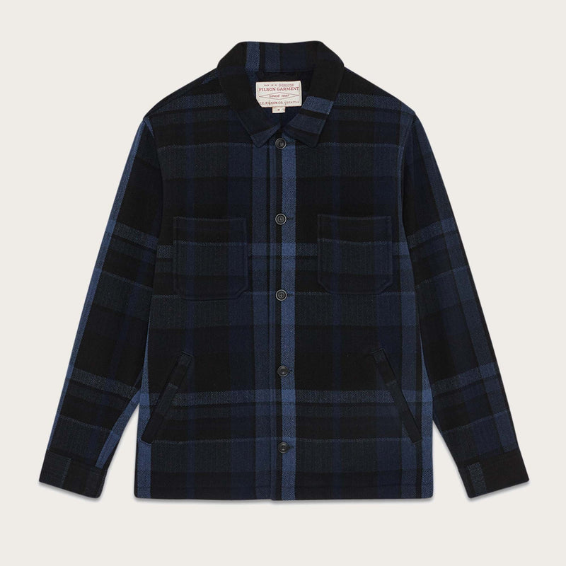 Carter wool work jacket di Filson | Faded black / blue plaid (Blue)