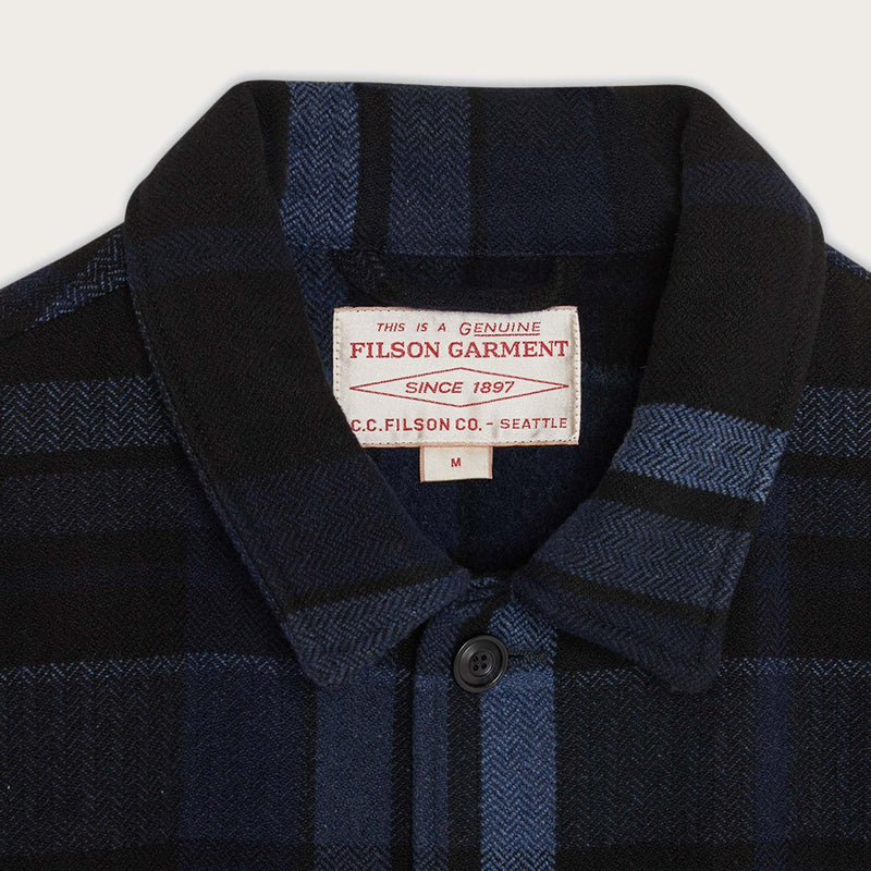 Carter wool work jacket di Filson | Faded black / blue plaid (Blue)