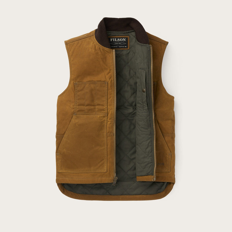 Tin cloth insulated work vest di Filson | Dark tan (Beige)