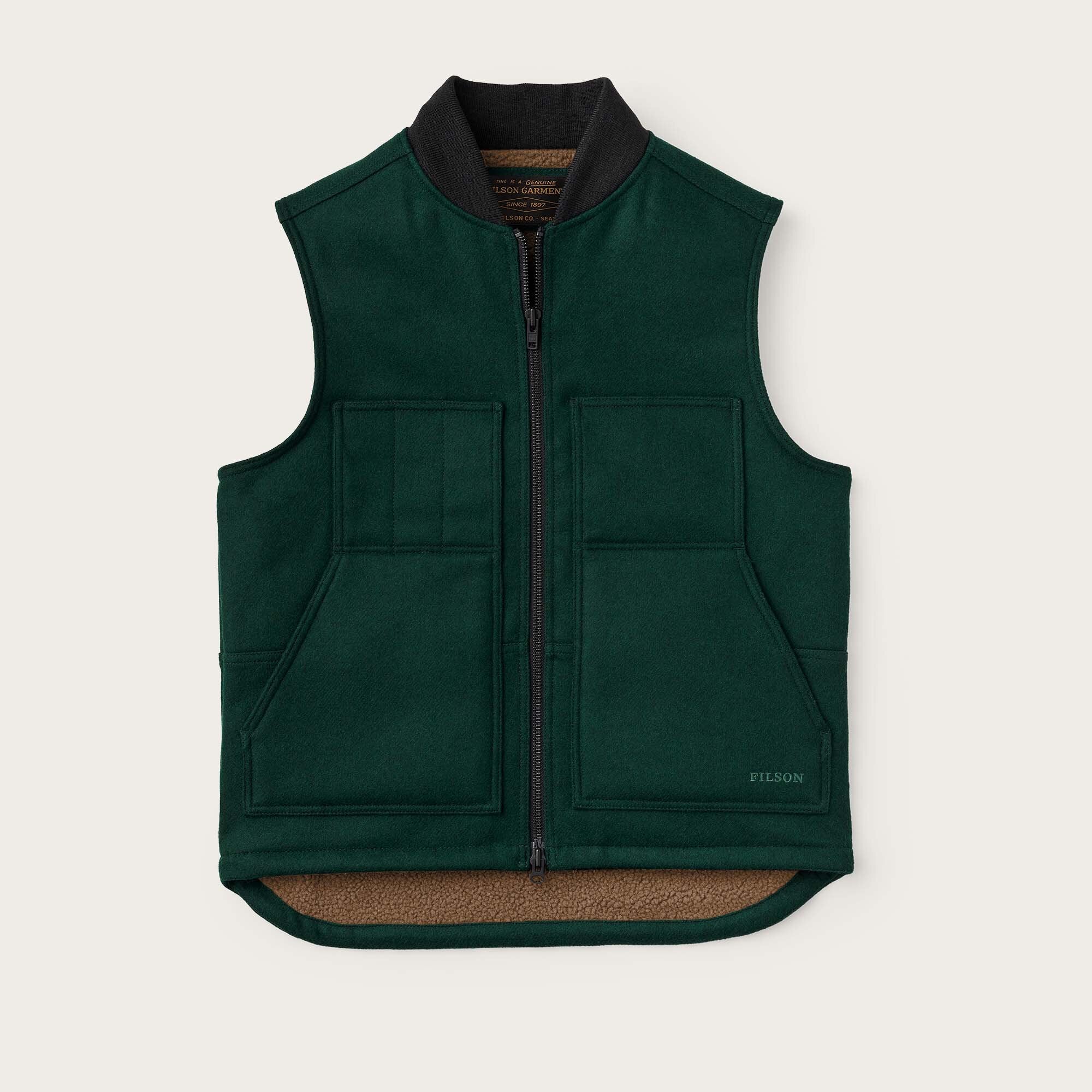 FILSON フィルソン MACKINAW WOOL VESTフォレストグリーン Filson Men's Mackinaw Wool Vest - Forest Green – Lenny's Shoe