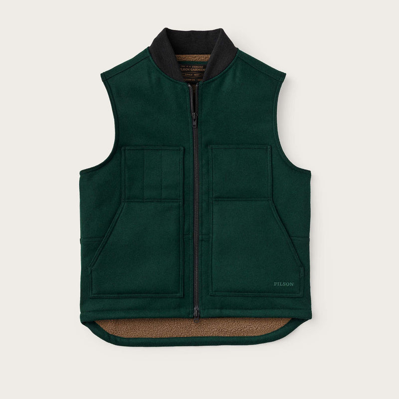 Lined mackinaw wool work vest di Filson | Dark spruce (Green)