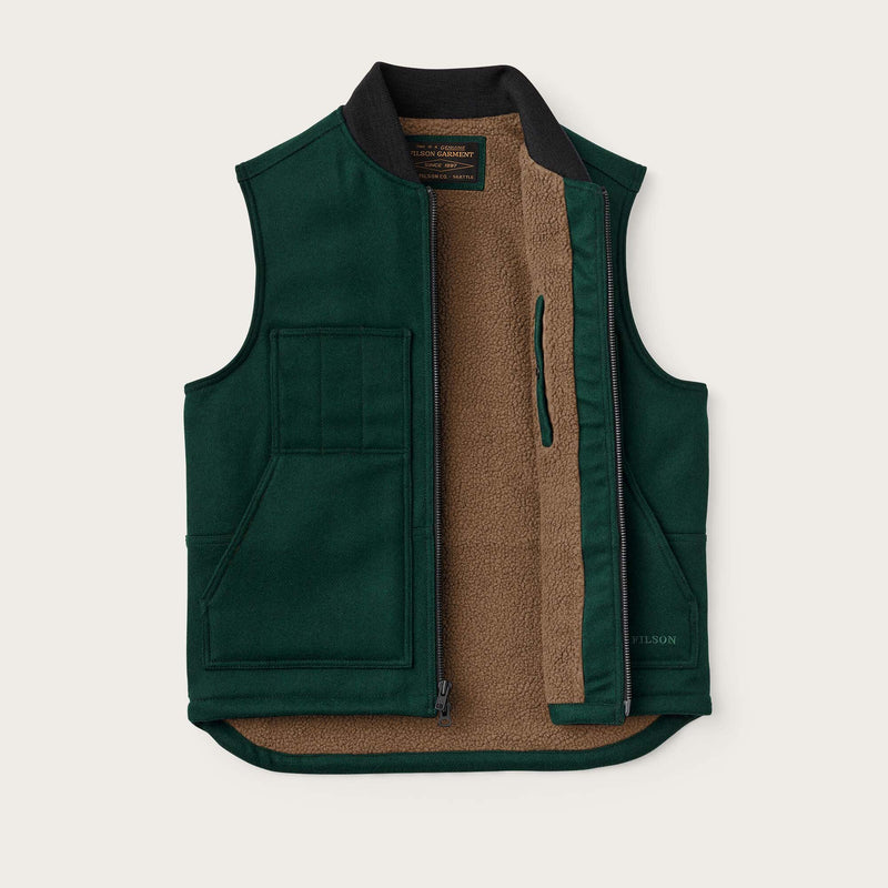 Lined mackinaw wool work vest di Filson | Dark spruce (Green)