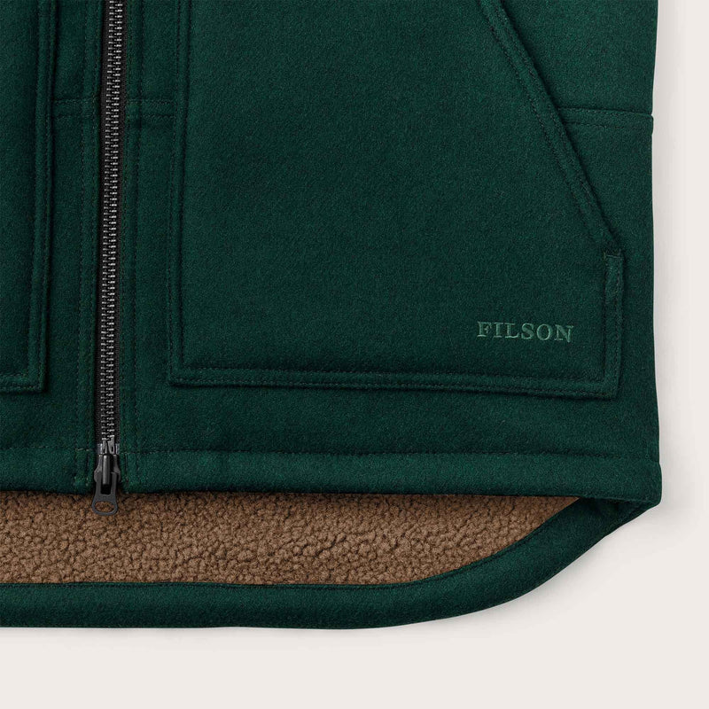 Lined mackinaw wool work vest di Filson | Dark spruce (Green)
