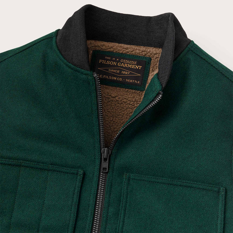 Lined mackinaw wool work vest di Filson | Dark spruce (Green)