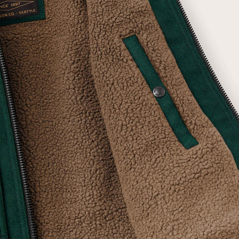 Lined mackinaw wool work vest di Filson | Dark spruce (Green)