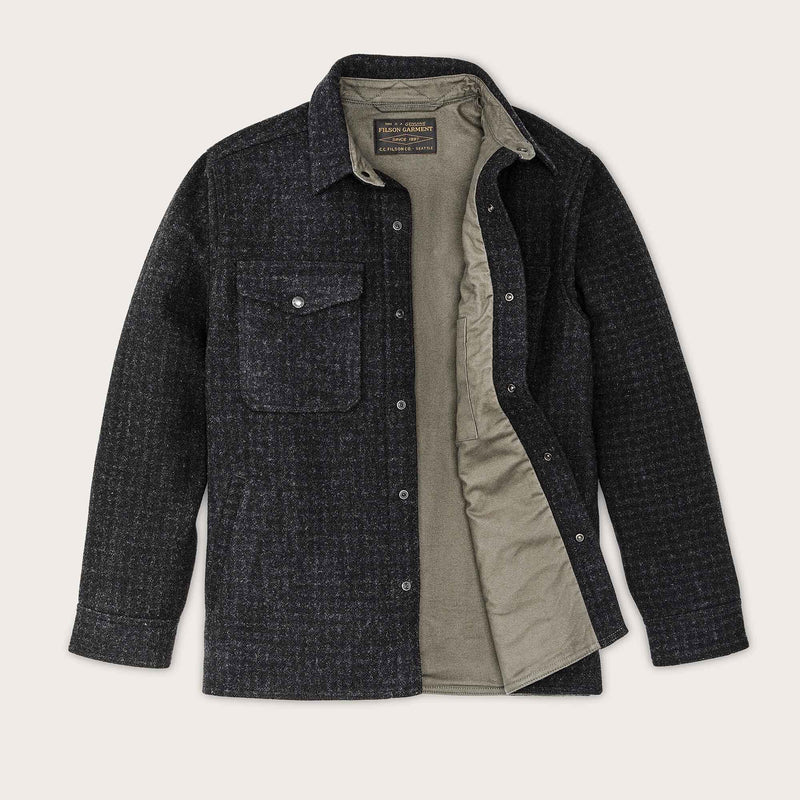 Lined mackinaw wool jac-shirt di Filson | Black marl / heather check (Black)