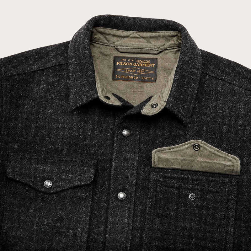 Lined mackinaw wool jac-shirt di Filson | Black marl / heather check (Black)