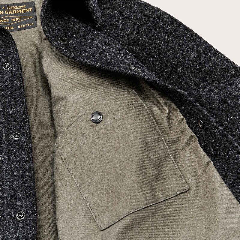 Lined mackinaw wool jac-shirt di Filson | Black marl / heather check (Black)
