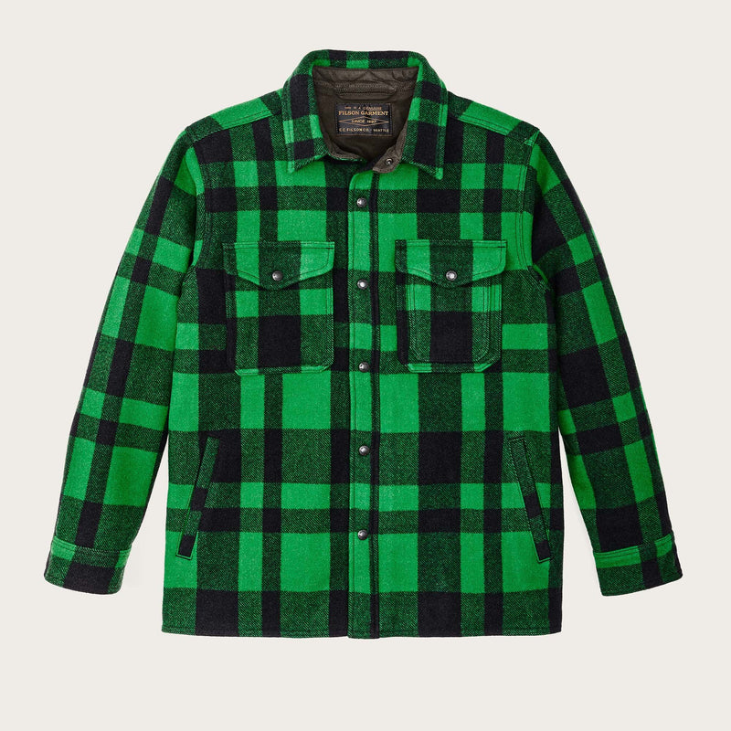 Lined mackinaw wool jac-shirt di Filson | Acid green / black heritage plaid x (Green)