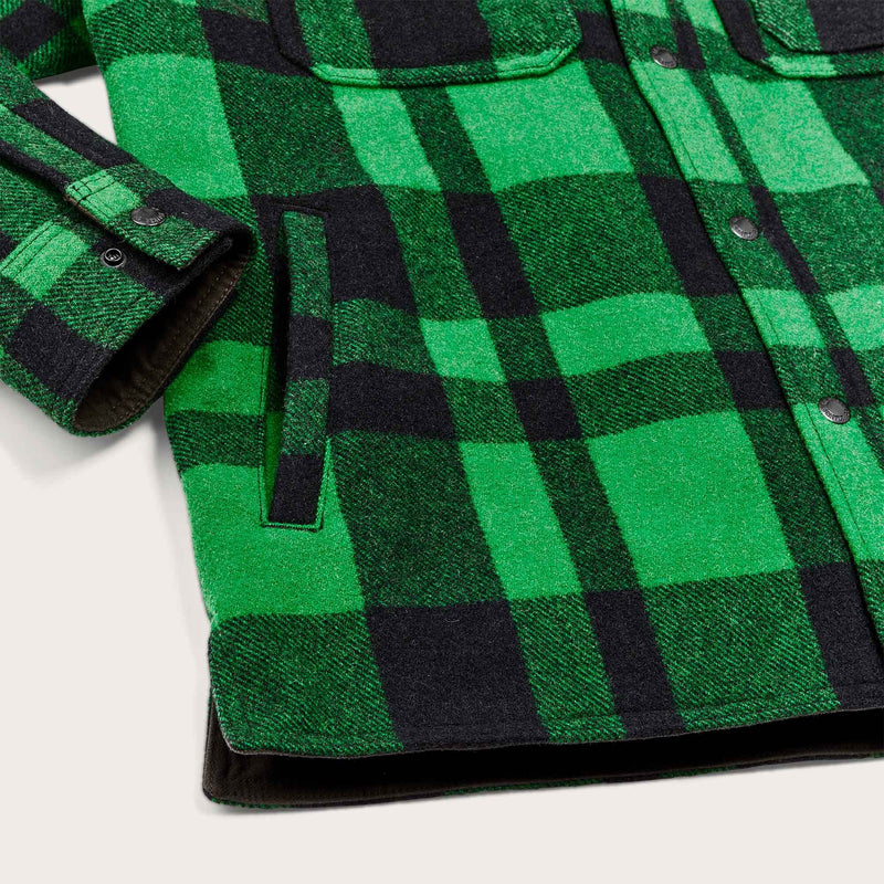 Lined mackinaw wool jac-shirt di Filson | Acid green / black heritage plaid x (Green)