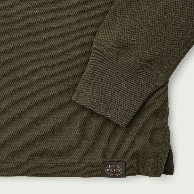Waffle knit henley par Filson | Mossy rock (Green)