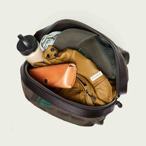 Large waxed rugged twill rucksack by Filson | Dark wax shrub camo (Gray)
