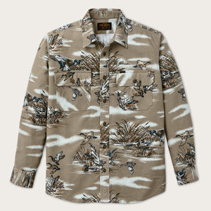 Field flannel shirt di Filson | Marsh olive print (Multicolor)