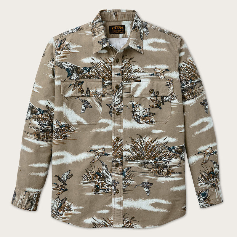Field flannel shirt di Filson | Marsh olive print (Multicolor)