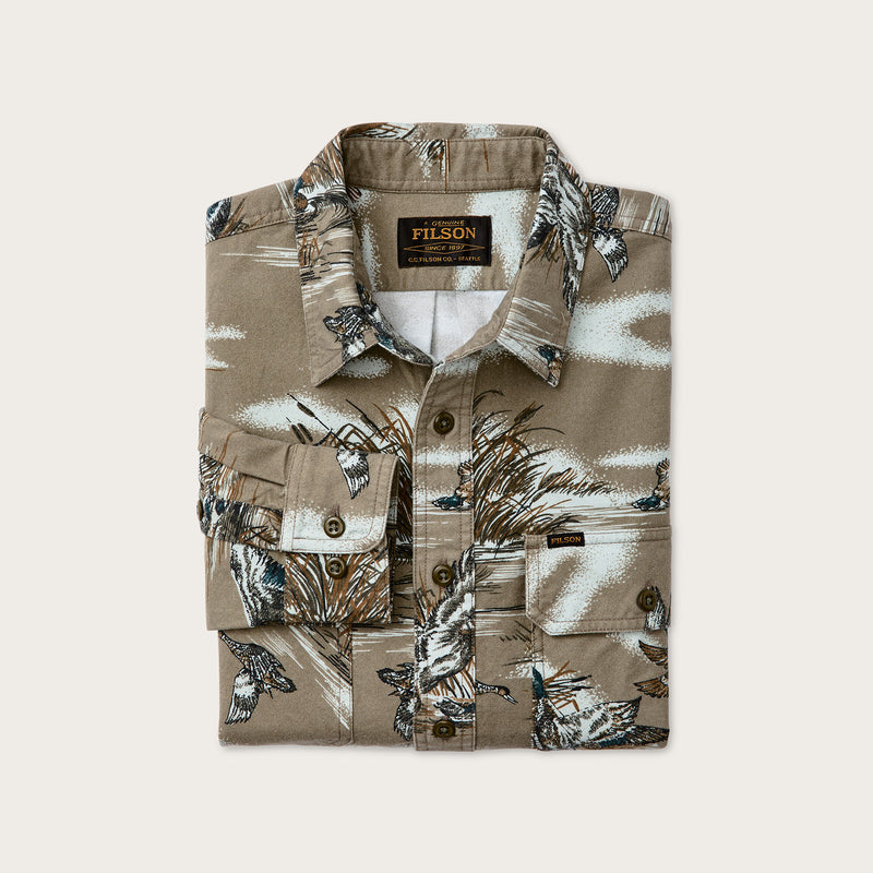 Field flannel shirt di Filson | Marsh olive print (Multicolor)