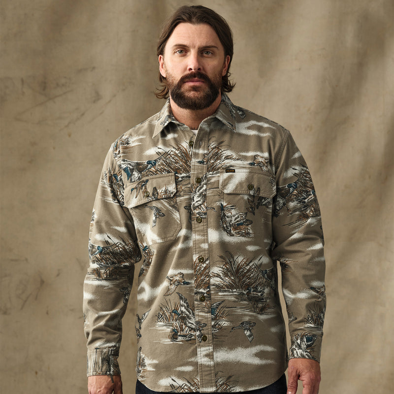 Field flannel shirt di Filson | Marsh olive print (Multicolor)