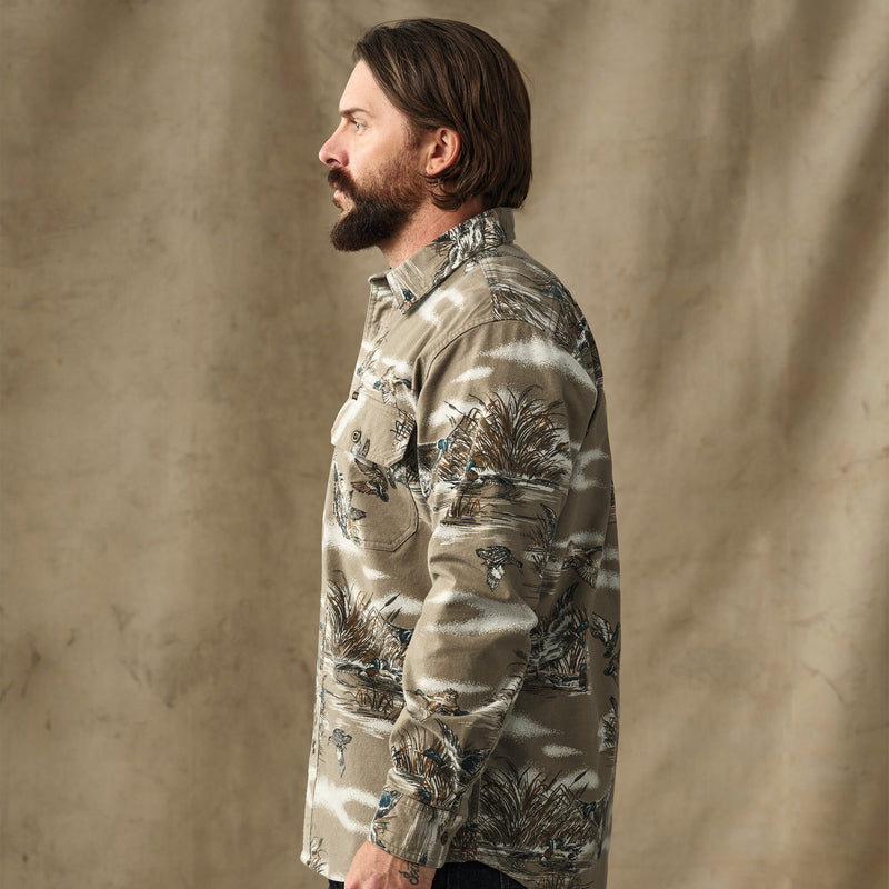 Field flannel shirt di Filson | Marsh olive print (Multicolor)