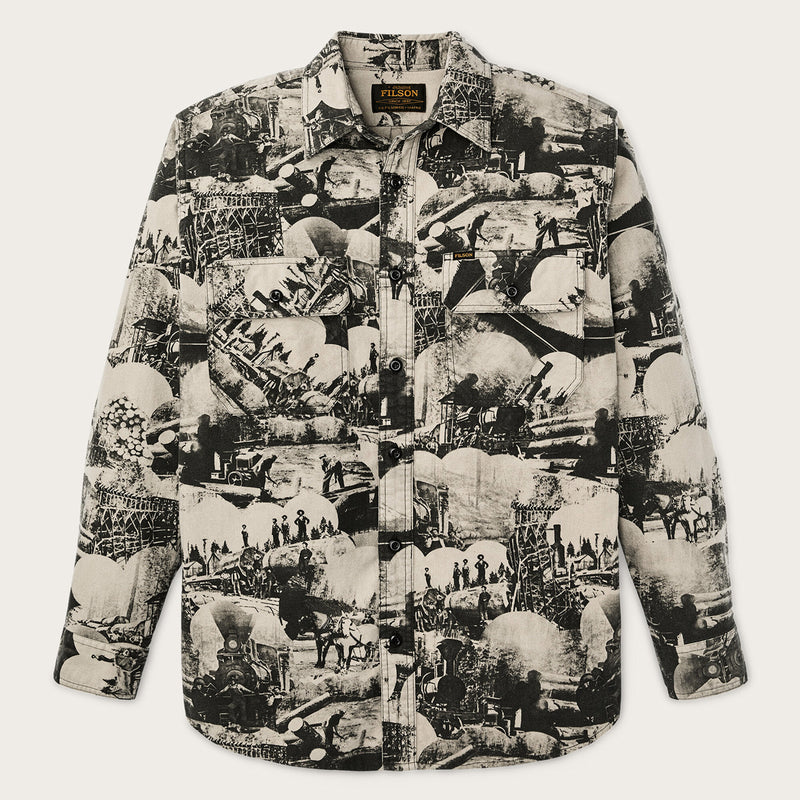 Field flannel shirt di Filson | Vintage khaki print (Beige)