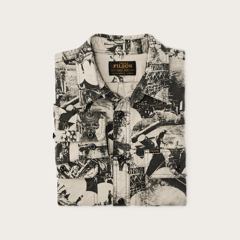 Field flannel shirt di Filson | Vintage khaki print (Beige)