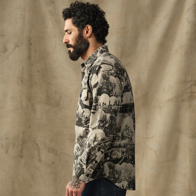 Field flannel shirt di Filson | Vintage khaki print (Beige)