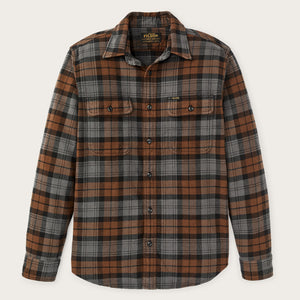 Vintage flannel work shirt di Filson | Brown / charcoal plaid (Brown)