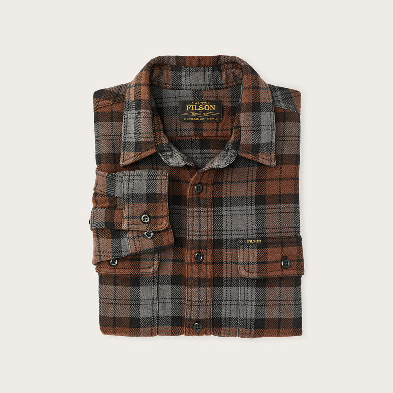 Vintage flannel work shirt di Filson | Brown / charcoal plaid (Brown)