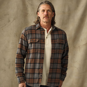 Vintage flannel work shirt di Filson | Brown / charcoal plaid (Brown)