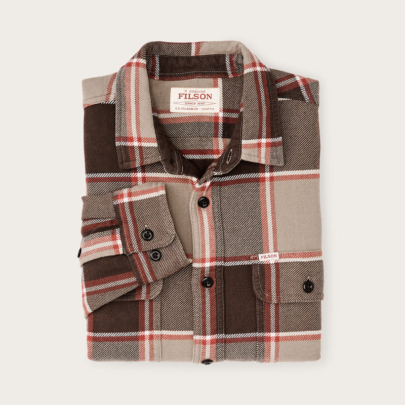 Chemise de travail vintage en flanelle par Filson | Tan / orange / multi (Multicolor)