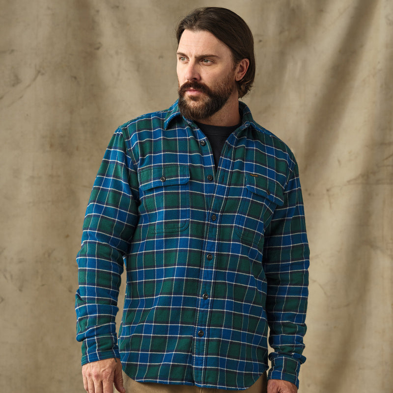 Vintage flannel work shirt di Filson | Blue / green plaid (Blue)