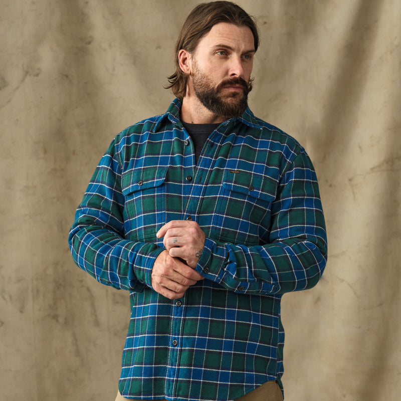 Vintage flannel work shirt di Filson | Blue / green plaid (Blue)