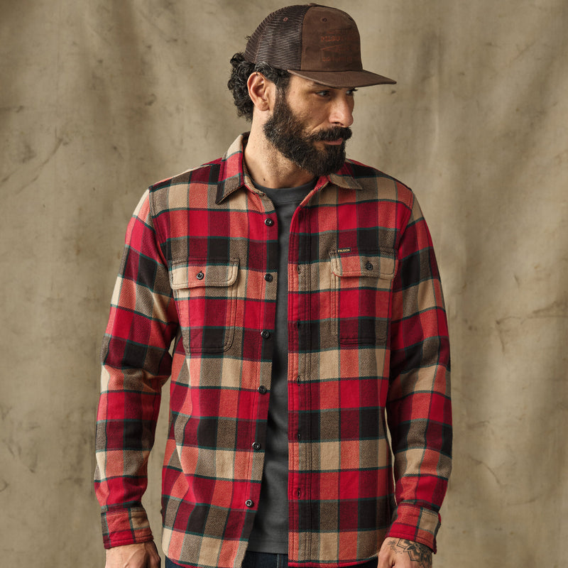 Vintage flannel work shirt di Filson | Red / cream plaid (Red)