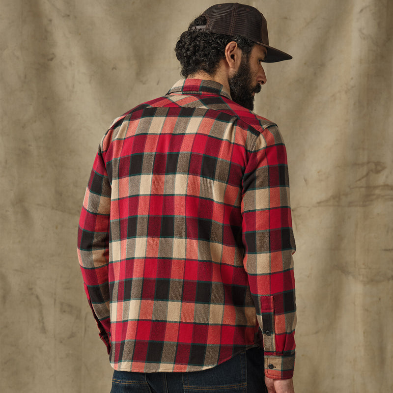 Vintage flannel work shirt di Filson | Red / cream plaid (Red)