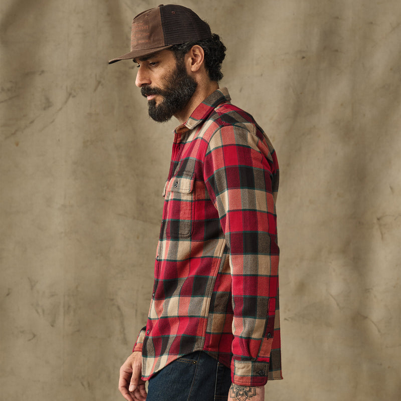 Vintage flannel work shirt di Filson | Red / cream plaid (Red)